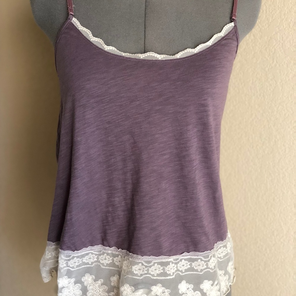 Purple Tank with Lace Detailing